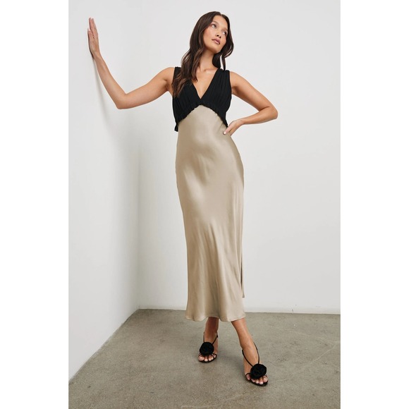Rails Dresses & Skirts - Rails Gilda Maxi Slip Dress XL Champagne Black Holiday Event Wedding Guest